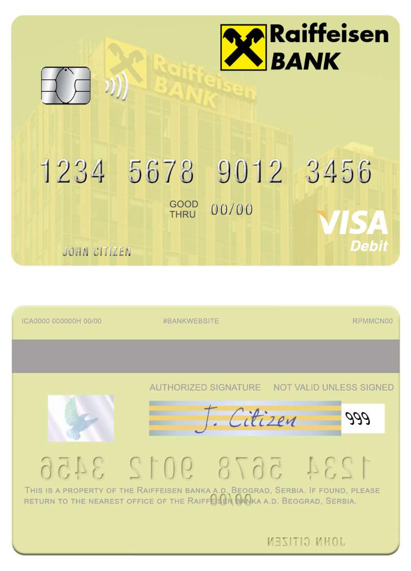 Serbia Raiffeisen banka a.d. Beograd visa debit card